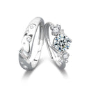 S925 Sterling Silver Moissanite Couple Rings, Minimalist & Luxe Simulated Diamond Unisex Bands - Unique Original Jewelry
