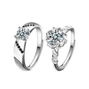 S925 Sterling Silver Original Moissanite Couple Rings, INS Style Open Bands for Wedding & Suit, Hand Jewelry