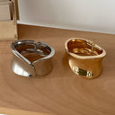 Spring - style Gold - plated Bracelet, Exaggerated and Luxurious with a Sense of High - end, Personalized Wide - faced Metal Bracelet, Electroplated Shiny Alloy Jewelry for Summer