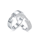S925 Sterling Silver Moissanite Couple Rings, "Destiny Bond" Minimalist Engagement & Wedding Bands