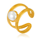 Fashionable Retro-Chic Open Ring - Stainless Steel High Color-Retention Premium Jewelry