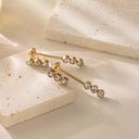 Cross-Border Bestseller: Full Stainless Steel Diamond-Embedded Stud Earrings - Small Cartilage & Conch Studs, Direct from Manufacturer for Wholesale