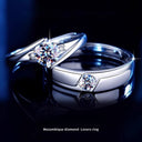 925 Sterling Silver Moissanite Couple Rings, D-Color Simulated Wedding Bands, Niche Luxury Cross-Border Gift for Her