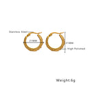 Seaside Vacation Earrings, Gold Stainless Steel & Titanium Steel Big Hoops, Retro Luxury Dopamine Pendant Earrings for Women