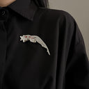 Hot-Selling High-End Exquisite Stainless Steel Polished Metal Human Sculpture Brooch - Women's Fashionable Suit Boutonniere Pin Wholesale