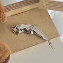 Hot-Selling High-End Exquisite Stainless Steel Polished Metal Human Sculpture Brooch - Women's Fashionable Suit Boutonniere Pin Wholesale