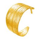 Retro Bold 3D Leaf Relief Bracelet | Niche Design with Gold Irregular Bamboo Leaf & Textured Premium Open Style