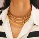 INS Vibe 18K Gold-Plated Titanium Steel Necklace - Minimalist Retro Gold Collarbone Chain, Fashion Versatile Jewelry
