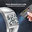 S925 Sterling Silver Moissanite Couple Rings, Minimalist Six-Claw & Plain Band Engagement/Wedding Gift for Girlfriend