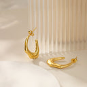 C Hoop Earrings-不锈钢C字耳环