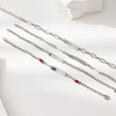 European & American Cross-Border Couple Bracelets - Minimalist Versatile Stackable Titanium Steel Chains with DIY Engravable Curved Plate