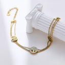 Hot - Selling Fashionable Stainless Steel Multi - Layer Bracelet - Creative, Versatile and Light - Luxury Titanium Steel Hand Jewelry for Women with Tree of Life and Diamond Inlays