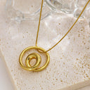 High-End Minimalist Titanium Steel Necklace - Gold Irregular Pendant Collarbone & Sweater Chain