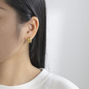 Wholesale Chic & Unique Double C-Hoop Earrings, Minimalist Stainless Steel Geometric Ear Cuffs for Hot Sale