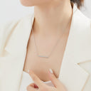 Minimalist and Versatile Temperament DIY Long Pendant Necklace for Women - One-Line Horizontal Titanium Steel Smooth Clavicle Chain