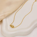European & American INS-Style Stainless Steel Collarbone Chain - 18K Gold-Plated Niche Sweet Heart Pendant Necklace with Knotted Design