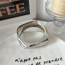 Metallic Shiny Irregular Open Bracelet - Fashionable & Elegant Wristband, Stylish & Versatile Jewelry for Women