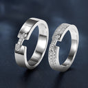S925 Sterling Silver Moissanite Couple Rings, "Destiny Bond" Minimalist Engagement & Wedding Bands