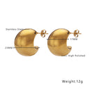 Cross-Border High-End Minimalist Crescent Ear Cuffs, Gold Hollow Teardrop Stainless Steel & Titanium Steel Studs for Women