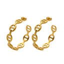 Best-Selling Stainless Steel & Titanium Steel Earrings, High-End Versatile Retro Gold Pig Nose Studs for Women