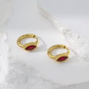 Luxury Geometric Earrings, 18K Gold Plated Diamond - Inlaid Ear Cuffs, High - End Stainless Steel Jewelry for Women