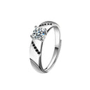 S925 Sterling Silver Original Moissanite Couple Rings, INS Style Open Bands for Wedding & Suit, Hand Jewelry