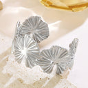 EU & US Cross-Border Stylish Women's Bracelets | Wide Versatile Stainless Steel Open Leaf Jewelry