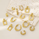 Wholesale Chic & Unique Double C-Hoop Earrings, Minimalist Stainless Steel Geometric Ear Cuffs for Hot Sale