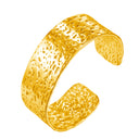 Best-Selling Wide Embossed Bracelets for EU & US Cross-Border - Retro Geometric, Stainless Steel, Unique Hammered, Open Design Jewelry