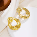 Trending! Versatile Stainless Steel Earrings for Women - Hammered - Pleated Heart Titanium Steel Dangles, 网红 - approved Chic Accessory