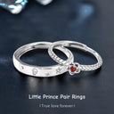 S925 Sterling Silver "Little Prince's Rose" Couple Rings, Korean-Style Niche Open Bands - Valentine's Day Gift