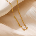 INS Vibe French Retro Necklace - Colored Sugar Cube Zircon Collarbone Chain, Light Luxury Fashion Versatile High-End Jewelry