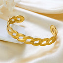 Unique Design Exaggerated Wide Chain Bracelet - New Titanium Steel Stainless Steel Open Cuff for Euro-American Cross Border