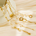 INS Hot - Selling Women's Titanium Steel Bracelet with 18K Gold - Plated Stainless Steel Chain and French - Style Pearls