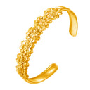 18K Gold Plated Stainless Steel Open Cuff - Euro-American Hot Selling Flower Oil-Pressed C-Shaped Bracelet Creative Stylish Temperament