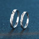 925 Sterling Silver Korean-Style Couple Rings, Minimalist & Niche Open Adjustable Bands - Perfect Qixi Festival Gift for Lovers