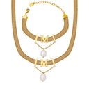 Cross-Border Viral Necklace - 18K Gold-Plated Vacuum Electroplated Collarbone Chain, Wide Mesh Hollow Braided Necklace