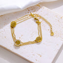 Hot - Selling Fashionable Stainless Steel Multi - Layer Bracelet - Creative, Versatile and Light - Luxury Titanium Steel Hand Jewelry for Women with Tree of Life and Diamond Inlays