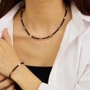 INS Vibe Xiaomi Bead Sweater Chain & Bohemian Collarbone Chain - Colored Pearl 串珠 Titanium Steel Necklace