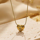 INS Vibe High-End Stainless Steel Necklace - Irregular Collarbone Chain with Sparkling Heart Zircon Pendant