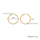 Vacuum Plating Titanium Steel Earrings, Retro Gold Big Chunky Hoops, High-End Exaggerated Ear Cuffs for Women