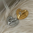 Unique Hollow Heart Brooch - Stainless Steel Pin for Women, Exuding Niche Luxury and High-End Charm