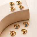 Best Selling Butterfly Earrings, 18K Gold Enamel Resin Oil Drip Hoops, Stainless Steel & Titanium Steel Fashion Versatile Jewelry for Women