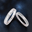 925 Sterling Silver Cross Couple Rings for Men & Women, Adjustable Cubic Zirconia Niche Jewelry - Valentine's & Qixi Gift for Girlfriend