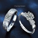 925 Sterling Silver Korean-Style Couple Rings, Minimalist & Niche Open Adjustable Bands - Perfect Qixi Festival Gift for Lovers