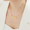 Minimalist and Versatile Temperament DIY Long Pendant Necklace for Women - One-Line Horizontal Titanium Steel Smooth Clavicle Chain