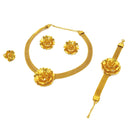 Cross-Border Best-Selling Bridal Jewelry Set, Dubai &amp; Middle East 4-Piece Wedding Jewelry Including Necklace Earrings Bracelet Ring Wholesale