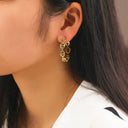 Best-Selling Stainless Steel & Titanium Steel Earrings, High-End Versatile Retro Gold Pig Nose Studs for Women
