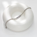 European & American Cross-Border Couple Bracelets - Minimalist Versatile Stackable Titanium Steel Chains with DIY Engravable Curved Plate