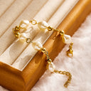 INS Hot - Selling Women's Titanium Steel Bracelet with 18K Gold - Plated Stainless Steel Chain and French - Style Pearls